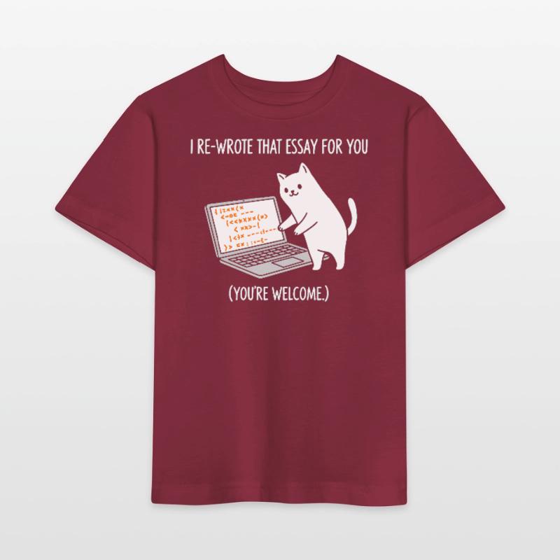 Code cat explains tasks Stanley/Stella MINI CREATOR Kids’ T-Shirt