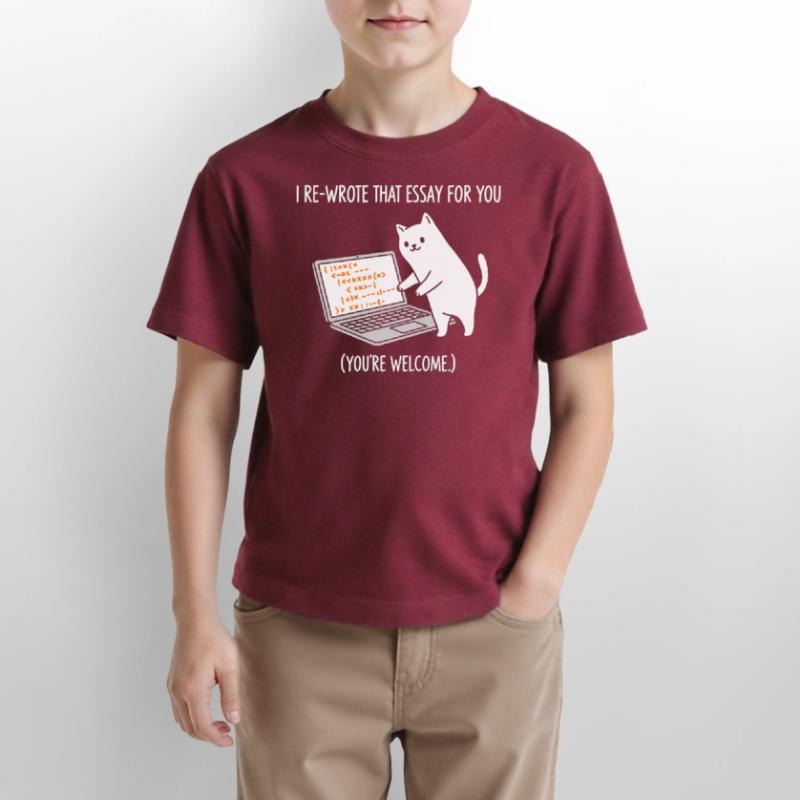 Code cat explains tasks Stanley/Stella MINI CREATOR Kids’ T-Shirt