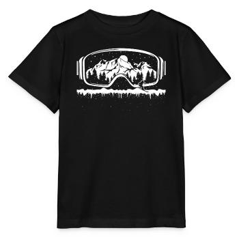 Ski-Snowboard-Brille Ski-Grafik-Skifahrer - Stanley/Stella Kinder T-Shirt MINI CREATOR  - Schwarz - Vorne - Mikhail (115cm)