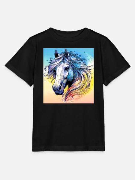 Pferd - Stanley/Stella Kinder T-Shirt MINI CREATOR  - Schwarz