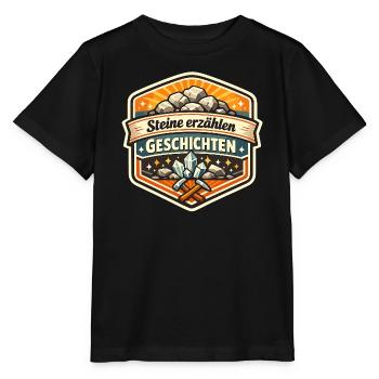 Steine erzählen Geschichten - Stanley/Stella Kinder T-Shirt MINI CREATOR  - Schwarz - Vorne - Mikhail (115cm)