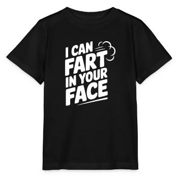 Ich kann dir ins Gesicht furzen - Stanley/Stella Kinder T-Shirt MINI CREATOR  - Schwarz - Vorne - Mikhail (115cm)