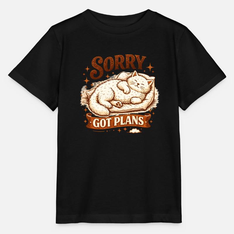 Katze schläft: Sorry, hab Pläne Prokrastination - Stanley/Stella Kinder T-Shirt MINI CREATOR  - Schwarz