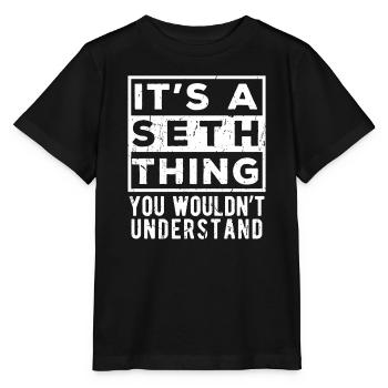 C’est une chose de Seth que tu ne comprendrais pas - T-shirt bio MINI CREATOR Stanley/Stella Enfant - noir - Devant - Mikhail (115cm)