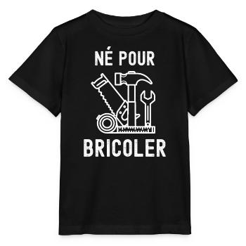 Né Pour Bricoler – T Shirt Atelier - T-shirt bio MINI CREATOR Stanley/Stella Enfant - noir - Devant - Mikhail (115cm)
