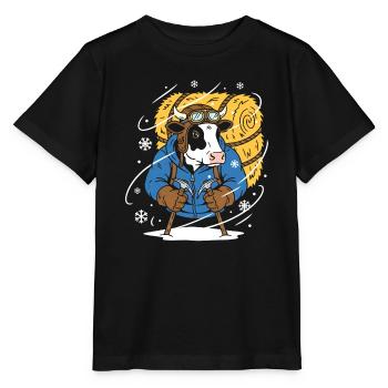 Winterlumberjack Kuh - Stanley/Stella Kinder T-Shirt MINI CREATOR  - Schwarz - Vorne - Mikhail (115cm)
