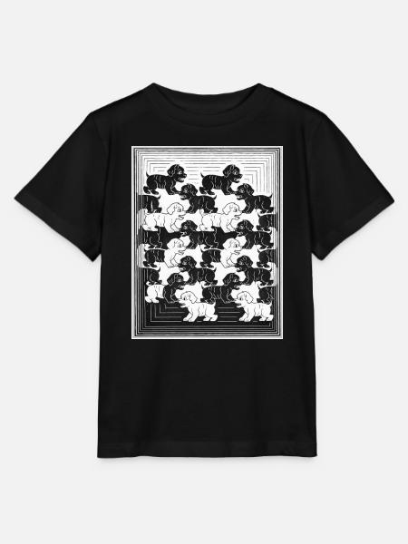 Dackelwelpen im monochromen Muster - Stanley/Stella Kinder T-Shirt MINI CREATOR - Schwarz