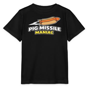Pig Missile Maniac Drôle de Conception de la Roquette Hot Dog - T-shirt bio MINI CREATOR Stanley/Stella Enfant - noir - Devant - Mikhail (115cm)