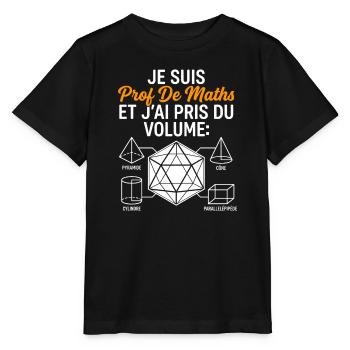 Prof de Maths Volume Humour - T-shirt bio MINI CREATOR Stanley/Stella Enfant - noir - Devant - Mikhail (115cm)