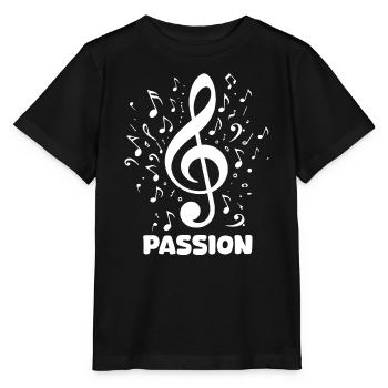 PASSION Notenschlüssel Musik Design - Stanley/Stella Kinder T-Shirt MINI CREATOR  - Schwarz - Vorne - Mikhail (115cm)