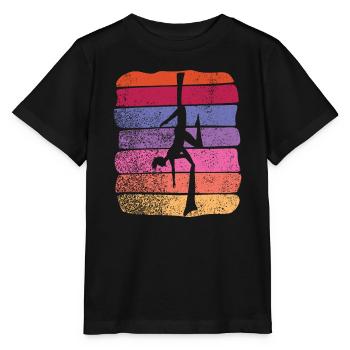 Tissu vertical Acrobaties aériennes vintage Soie aérienne - T-shirt bio MINI CREATOR Stanley/Stella Enfant - noir - Devant - Mikhail (115cm)