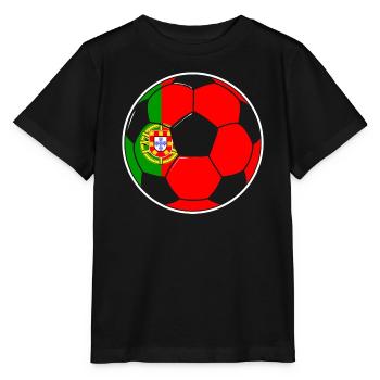 Fußballmannschaft Portugal - Stanley/Stella Kinder T-Shirt MINI CREATOR  - Schwarz - Vorne - Mikhail (115cm)