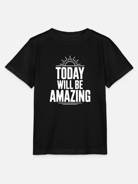 Heute wird großartig - Stanley/Stella Kinder T-Shirt MINI CREATOR  - Schwarz