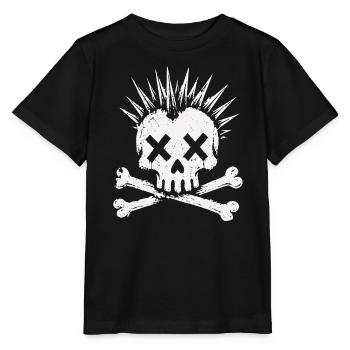Punk Skull Mohawk Rock Alternative Shirt - T-shirt bio MINI CREATOR Stanley/Stella Enfant - noir - Devant - Mikhail (115cm)