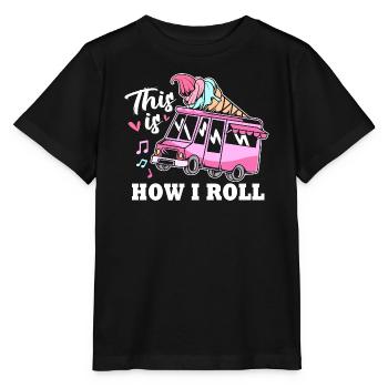 Eisdiele Eiswagen Eis Eiscreme - Stanley/Stella Kinder T-Shirt MINI CREATOR  - Schwarz - Vorne - Mikhail (115cm)