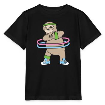Hula Hup Hullern Huller Hoop Faultier - Stanley/Stella Kinder T-Shirt MINI CREATOR  - Schwarz - Vorne - Mikhail (115cm)