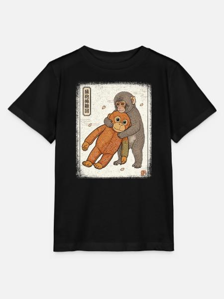 Ukiyo-e Baby Monkey Punch - Stanley/Stella Kinder T-Shirt MINI CREATOR - Schwarz