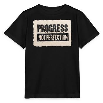 Progrès-pas-perfection - T-shirt bio MINI CREATOR Stanley/Stella Enfant - noir - Devant - Mikhail (115cm)