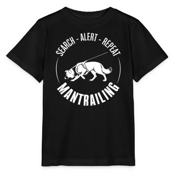 Border Collie Mantrailing Hundesport Suchhunde - Stanley/Stella Kinder T-Shirt MINI CREATOR  - Schwarz - Vorne - Mikhail (115cm)
