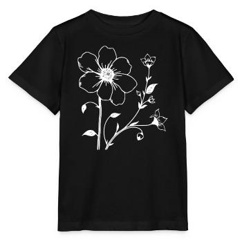 Blumenranke Blume Blüte Geschenk Mutter Muttertag - Stanley/Stella Kinder T-Shirt MINI CREATOR  - Schwarz - Vorne - Mikhail (115cm)