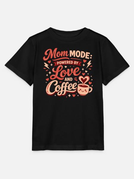 Mom Mode Kaffeeliebe - Stanley/Stella Kinder T-Shirt MINI CREATOR  - Schwarz
