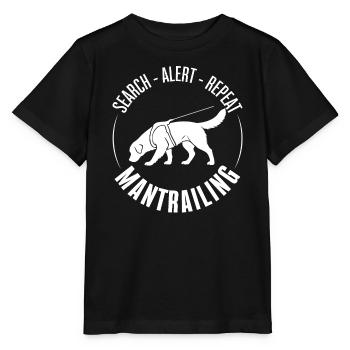 Golden Retriever Mantrailing Hundesport Suchhunde  - Stanley/Stella Kinder T-Shirt MINI CREATOR  - Schwarz - Vorne - Mikhail (115cm)