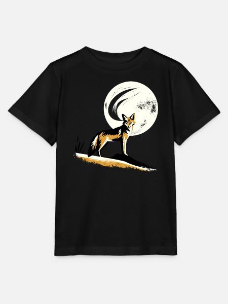 Schakal im Mondlicht - Stanley/Stella Kinder T-Shirt MINI CREATOR - Schwarz