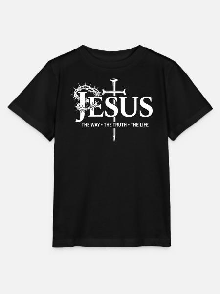 Jesus Cross: The Way Truth Living God Faith - Stanley/Stella MINI CREATOR Kids’ T-Shirt - black