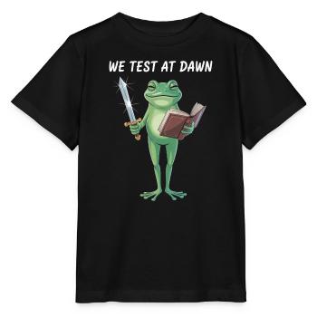 Dawn Quest Frog Sword and Scroll - Stanley/Stella MINI CREATOR Kids’ T-Shirt - black - Front - Mikhail (115cm)
