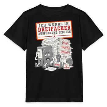 Ich wurde in dreifacher Ausführung geboren - Stanley/Stella Kinder T-Shirt MINI CREATOR  - Schwarz - Vorne - Mikhail (115cm)