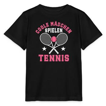 Coole Mädchen spielen Tennis - Stanley/Stella Kinder T-Shirt MINI CREATOR  - Schwarz - Vorne - Mikhail (115cm)