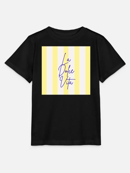 Minimalist LA DOLCE VITA Graphic Tee Design - T-shirt bio MINI CREATOR Stanley/Stella Enfant - noir