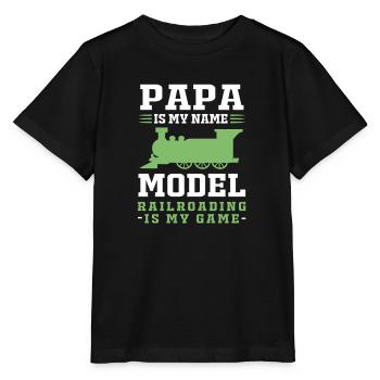 Modelleisenbahn Modellbau Modellbauer - Stanley/Stella Kinder T-Shirt MINI CREATOR  - Schwarz - Vorne - Mikhail (115cm)