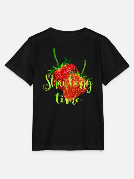 Erdbeeren mit Schrift - Stanley/Stella Kinder T-Shirt MINI CREATOR - Schwarz