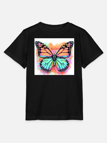 Schmetterling - Stanley/Stella Kinder T-Shirt MINI CREATOR - Schwarz