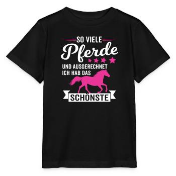 Gift Horses Horse Girl Horse Lover - Stanley/Stella MINI CREATOR Kids’ T-Shirt - black - Front - Mikhail (115cm)