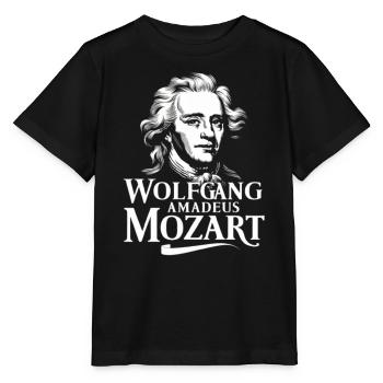 Wolfgang Amadeus Mozart Klassische Musik Komponist - Stanley/Stella Kinder T-Shirt MINI CREATOR  - Schwarz - Vorne - Mikhail (115cm)