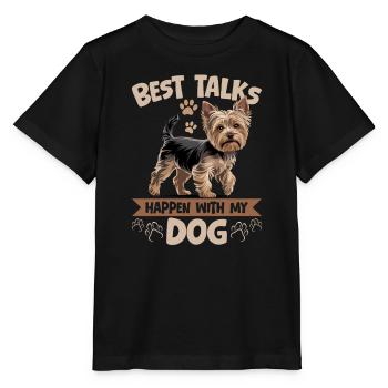 Yorkshire Terrier Yorkshire Race de chien Yorkshire - T-shirt bio MINI CREATOR Stanley/Stella Enfant - noir - Devant - Mikhail (115cm)