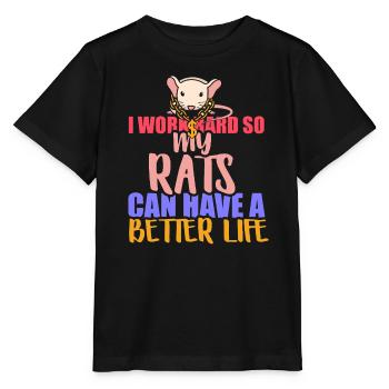 Rat, house rat, rat owner, rat lover - Stanley/Stella MINI CREATOR Kids’ T-Shirt - black - Front - Mikhail (115cm)
