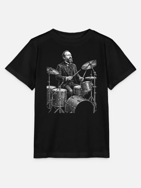 James A. spielt Schlagzeug - Stanley/Stella Kinder T-Shirt MINI CREATOR - Schwarz