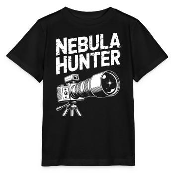 Nebula Hunter Telescope Art - Stanley/Stella MINI CREATOR Kids’ T-Shirt - black - Front - Mikhail (115cm)