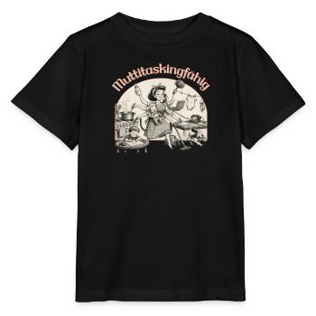 Multitasking? Nein. Muttitasking - Chaos? Läuft! - Stanley/Stella Kinder T-Shirt MINI CREATOR  - Schwarz - Vorne - Mikhail (115cm)