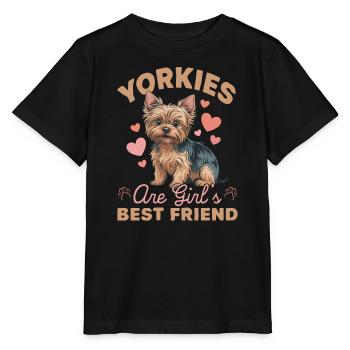 Yorkshire Terrier Yorkshire Race de chien Yorkshire - T-shirt bio MINI CREATOR Stanley/Stella Enfant - noir - Devant - Mikhail (115cm)
