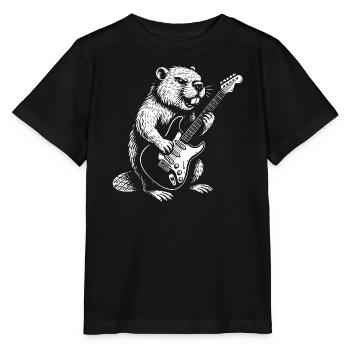 Beaver Guitar Hero - Stanley/Stella Kinder T-Shirt MINI CREATOR  - Schwarz - Vorne - Mikhail (115cm)