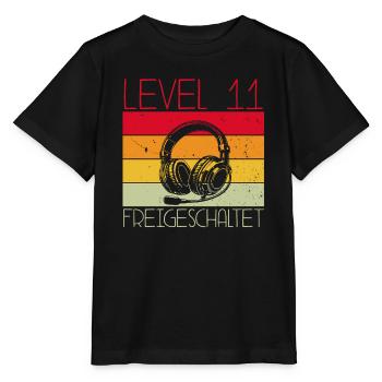 Level 11 Freigeschaltet Gaming - Stanley/Stella Kinder T-Shirt MINI CREATOR  - Schwarz - Vorne - Mikhail (115cm)