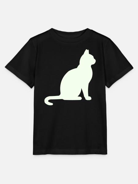 Mondnacht Katzensilhouette - Stanley/Stella Kinder T-Shirt MINI CREATOR  - Schwarz