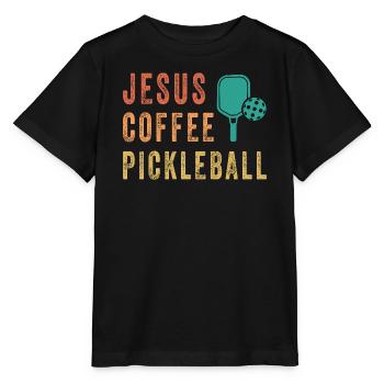 Jesus Coffee Pickleball - Stanley/Stella MINI CREATOR Kids’ T-Shirt - black - Front - Mikhail (115cm)
