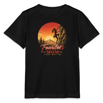 Idée cadeau rétro d’escalade Fearless Mom - T-shirt bio MINI CREATOR Stanley/Stella Enfant - noir - Devant - Mikhail (115cm)
