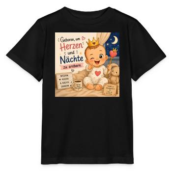 Geboren um Herzen zu Erobern - Stanley/Stella Kinder T-Shirt MINI CREATOR  - Schwarz - Vorne - Mikhail (115cm)