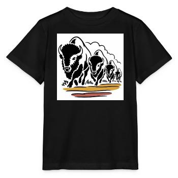 Horde de bisons en mouvement - T-shirt bio MINI CREATOR Stanley/Stella Enfant - noir - Devant - Mikhail (115cm)